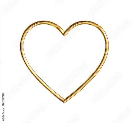 A gold outlined heart shape on a white background, with no internal details