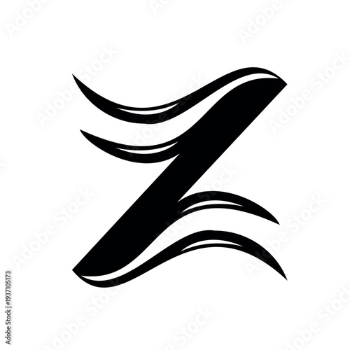 Stylized Z Letter Logo With Flowing Wave Elements For Modern Minimal Branding And Identity