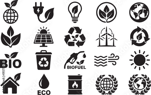 Eco-Friendly Icons: Environmental Sustainability Set
