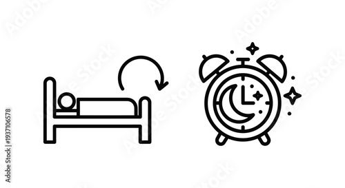 Nap Tracking and Nap Timer Icons: Sleep Schedules, Rest, and Daily Routine Concepts