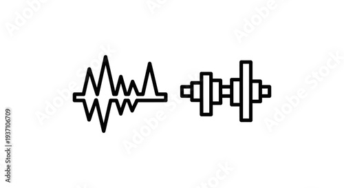 Icons for sound wave visualization and audio equalizer settings, representing audio processing and sound adjustment.