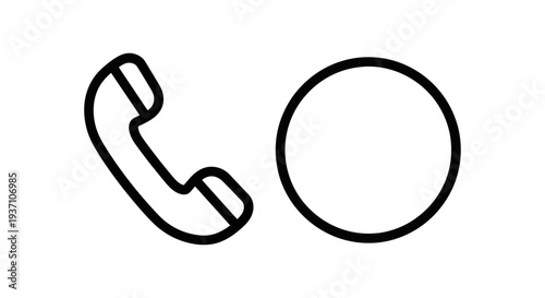 Set of icons representing communication, featuring a classic telephone handset and a numeric keypad.