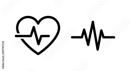 Heartbeat EKG cardiogram icons, symbolizing health, medicine, cardiology, pulse, life, vital signs, medical technology, rhythm, heart health, healthcare, electrocardiogram
