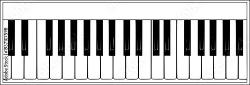 vector round frame of piano keyboard isolated on white background. modern music illustration. classic music. template for piano concert
