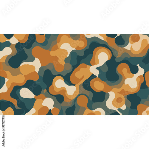 Wavy Organic Blob Pattern yellow, white, dark blue coloured Wavy Organic Blob Seamless Pattern Yellow White and Dark Blue Color Abstract Modern Background Vector Illustration