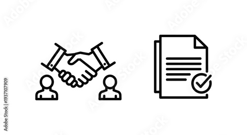 Affiliate Terms and Agreement Policy Icons - Partnership, Contract, and Policy Compliance