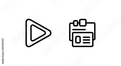 Play Button and Tutorial Icons - Video Playback and Instructional Content Creation