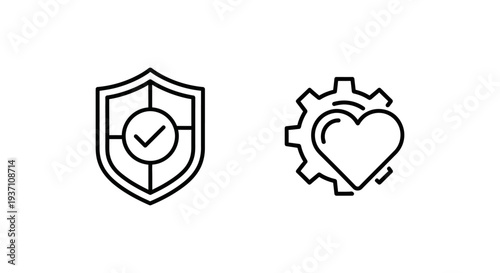 AI Ethics and Responsible AI Icons for Artificial Intelligence Governance and Safety, Outline Vector