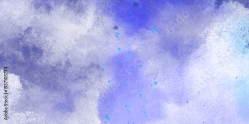 Watercolor abstract bright colorful textural background handmade. Watercolor deep blue background with subtle watercolor washes and small bright accents resembling the glow of stars on a frosty night	