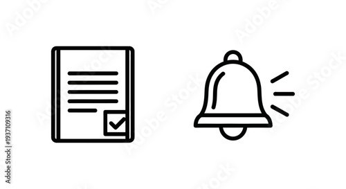 Content Reminder and Notification Bell Icon Set for Business and Productivity Management