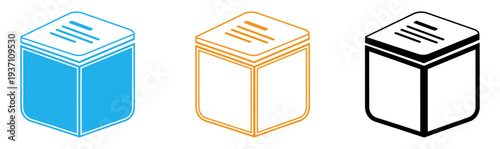 Colorful 3d isometric milk carton illustrations