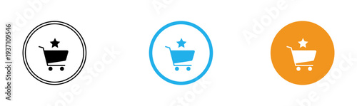 Shopping cart icons with star ratings