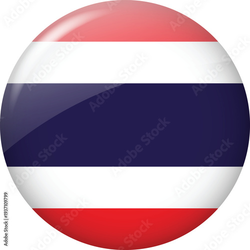 Free Download Glossy Round Thailand Flag Button Icon - GFXLoad