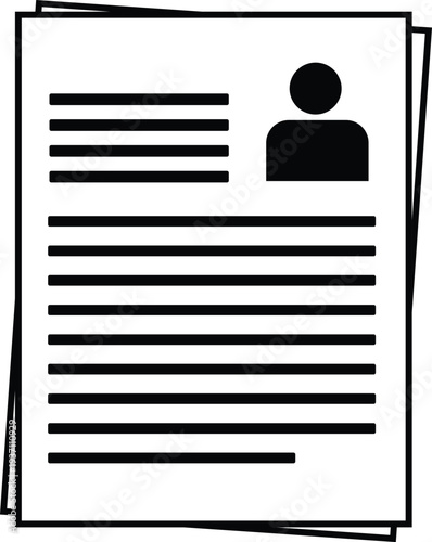 Resume document flat icon. Curriculum vitae and job application vector illustration.