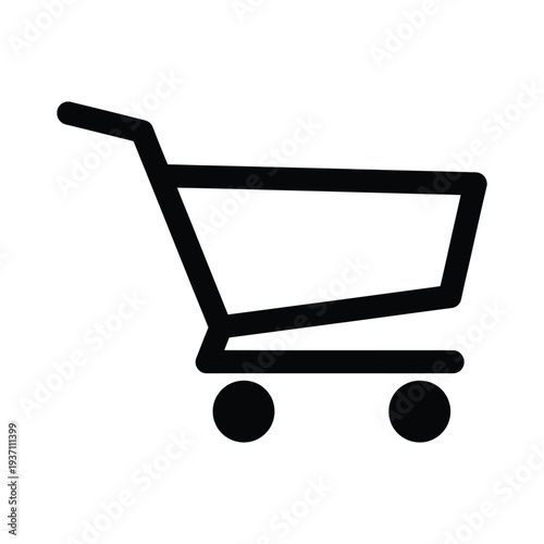Shopping cart icon in black and white