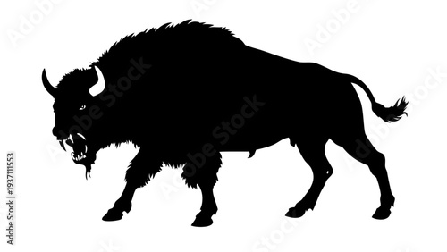 Aggressive Bison Buffalo Mascot Vector Illustration for Sports Team Branding and Logos