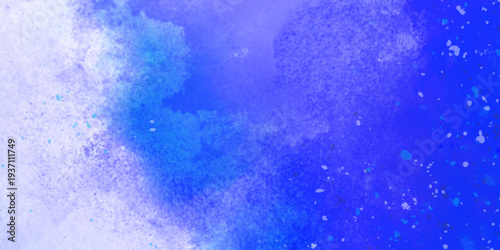 Watercolor abstract bright colorful textural background handmade. Watercolor deep blue background with subtle watercolor washes and small bright accents resembling the glow of stars on a frosty night	
