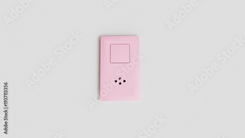 Modern Swiss Type J wall plug socket and light switch panel. Elegant white electrical outlet for Switzerland home interior, professional hardware isolated on white background.