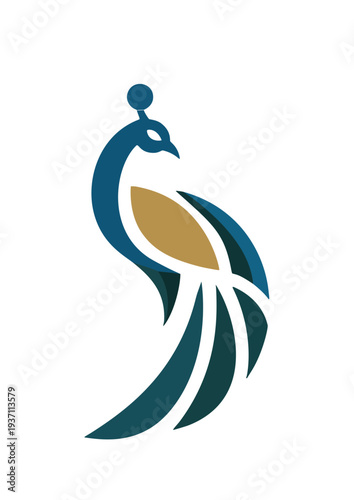 peacock logo minimalis company or start up