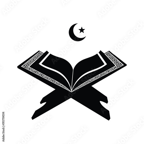 Quran Stand Crescent Star Commercial Symbol