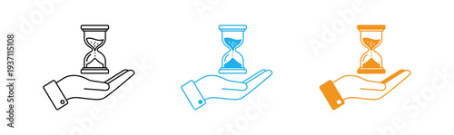 Hourglass on hand illustrations