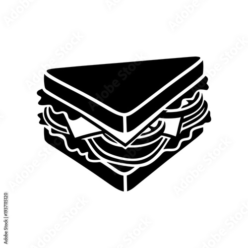 Sandwich Silhouette Vector Illustration