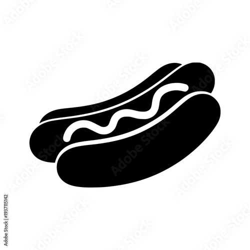 Hot Dog Silhouette Vector Illustration