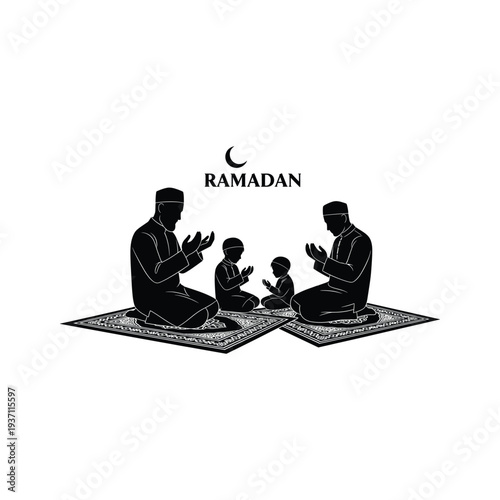 Ramadan Prayer Family Muslim Worship