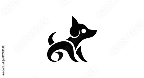 Stylized dog icon on white background