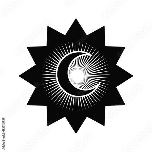 Crescent Sun Emblem Commercial Graphic