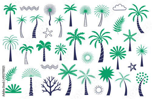 Set of vector palms