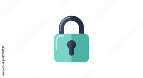 Modern Flat Design Padlock Icon for Digital Security, Privacy, and Data Protection