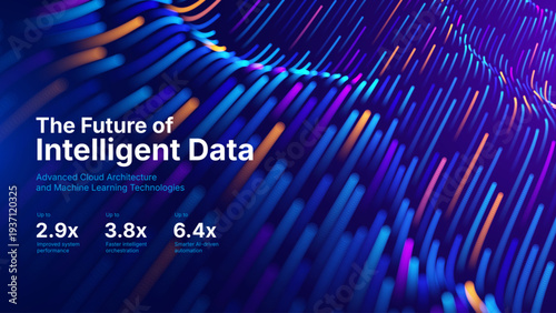 AI-Powered Data Processing Illustration Featuring Neural Network Connections. Blue Background for Annual Reports or Tech Conference Presentations. Vector.