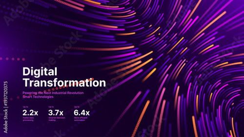 Futuristic Internet Data Stream. AI Processing Visualization with Dynamic Flow. Technology Innovation in Purple Gradient. Abstract Digital Connectivity Design.