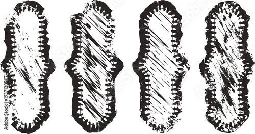 Vintage hand drawn illustration of isolated cucumber slices with textured shading and sketch