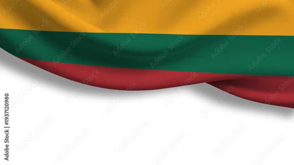 Obraz premium Colorful stripes of yellow, green, and red represent Lithuania's rich history and culture. This flag symbolizes the country's quest for independence and national unity during significant times.