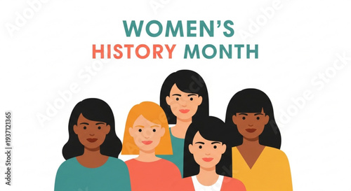 Diverse group of women celebrating Women's History Month together  