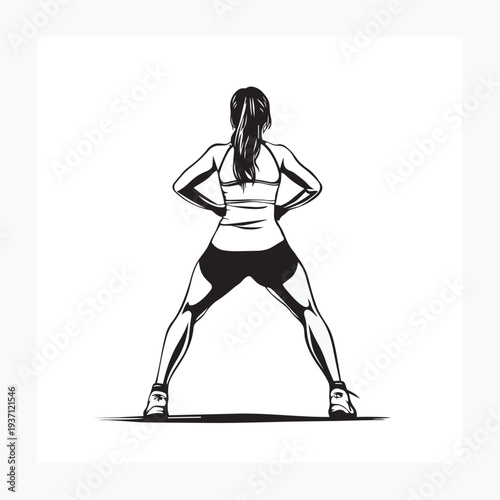 vector illustration of a woman exercising