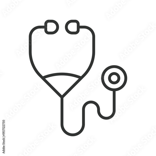 Medical stethoscope icon in line design. stethoscope, doctor, medical, healthcare, diagnosis, hospital, equipment on white background vector. stethoscope editable stroke icon