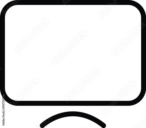 Modern smart television outline icon representing home entertainment and display technology