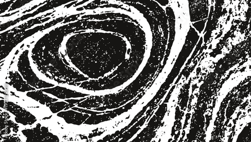 Black and white marble texture with organic swirling patterns and cracked stone surface detail