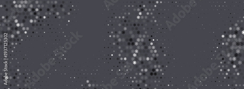 Halftone Hexagonal Pattern Vector Abstract Geometric Technology Background. Retro Colored Half Tone Hexagons Texture. Minimal Style Dynamic Tech. Vector design template