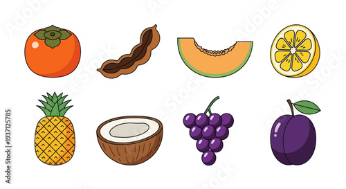 Assortment of colorful fresh fruits