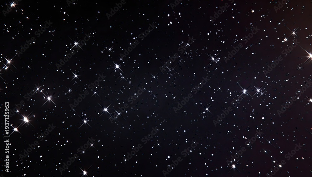 Obraz premium Vast dark night sky illuminated by countless bright, sparkling stars and distant galaxies