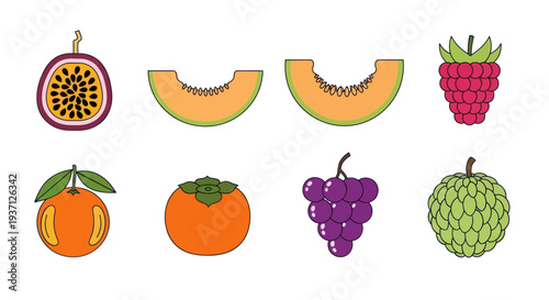 Assortment of fresh fruits isolated on white