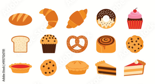 Bakery items illustration collection