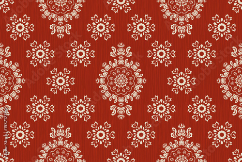 seamless brandy red damask pattern