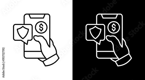 Ebanking Service  White Icon Set Design