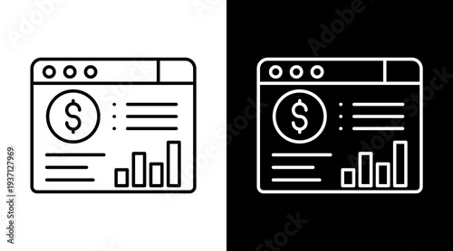 Financial Dashboard White Icon Set Design