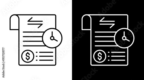 Transaction History  White Icon Set Design